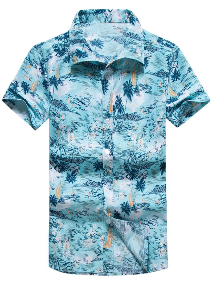 [12% OFF] Coconut Tree Print Hawaiian Shirt | Rosegal