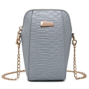 Crocodile Embossed Chain Crossbody Bag