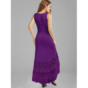 Lace Panel Tank Dress White Lace Panel Tank Dress White