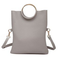Metal Ring Tote Bag with Wristlet