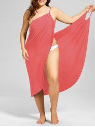 Beach Cover-up Plus Size Wrap Dress -  