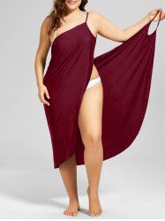 Beach Cover-up Plus Size Wrap Dress -  