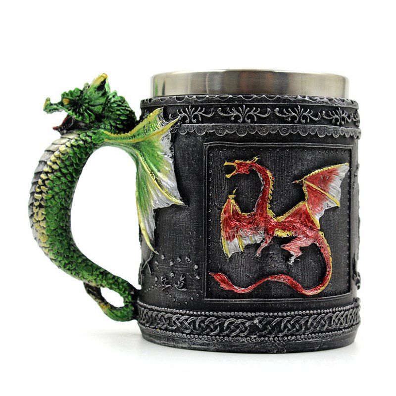 

Novelty Stainless Steel 3D Dragon Mug, Colorful