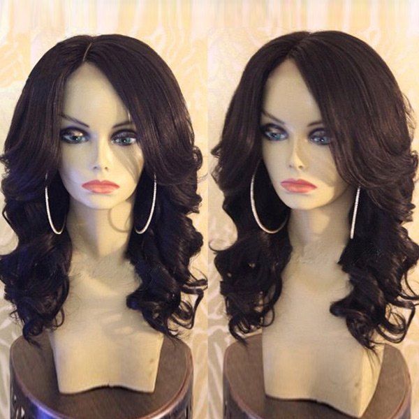 

Medium Shaggy Side Part Body Wave Synthetic Wig, Brown
