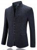 Single Breasted Stand Collar Slim Fit Blazer -  