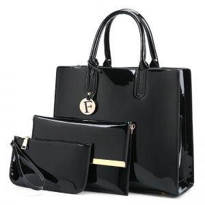 3 Picecs Patent Leather Handbag Bag