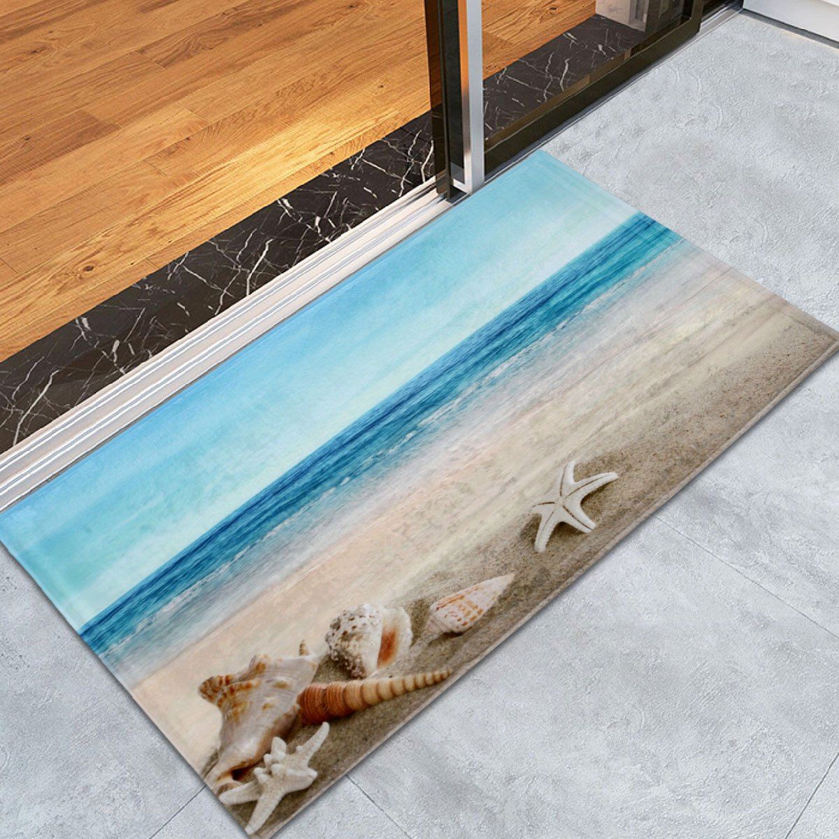 

Non-Slip Beach Scenery Soft Fleece Area Rug, Colormix