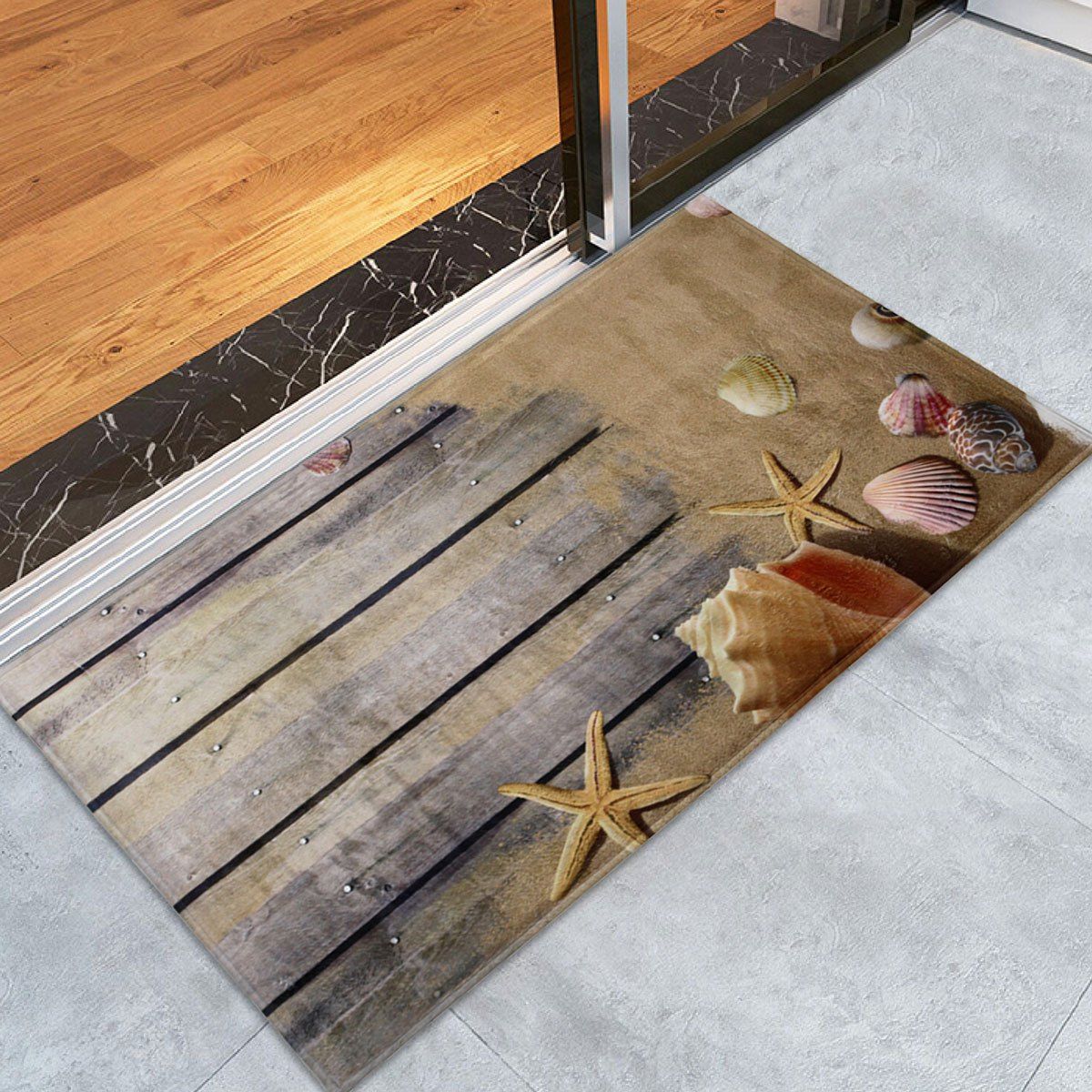 

Extra Large Coral Velvet Plank Shell Area Rug, Colormix