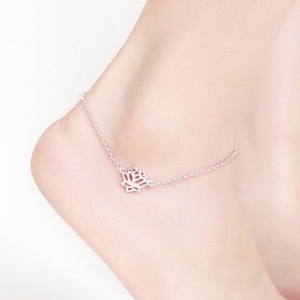 

Anklet with Lotus Flower, Silver