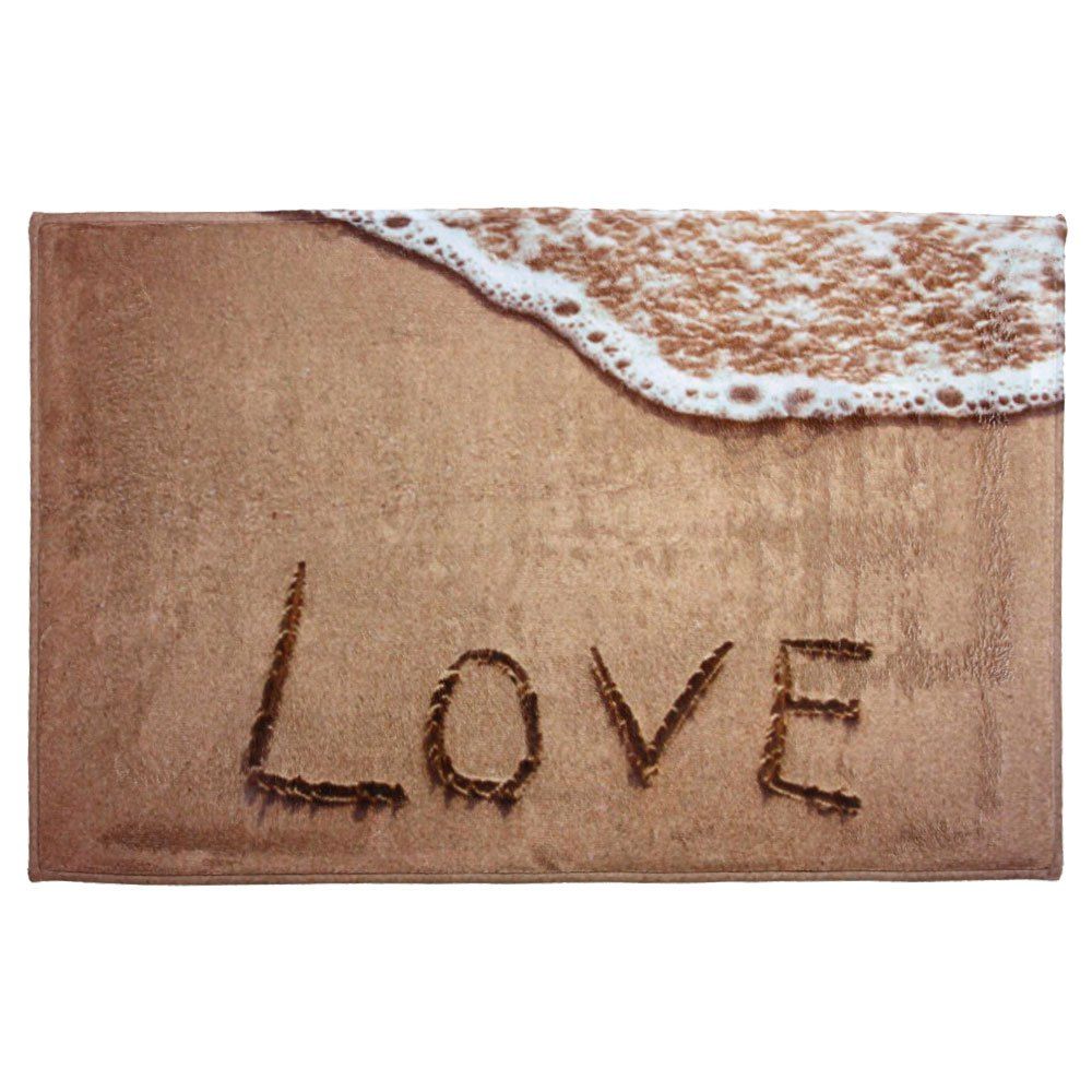 

Coral Velvet Antislip Beach Style Bathroom Rug, Light brown