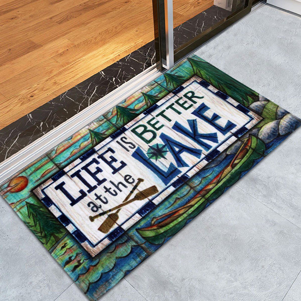 

Life Quote Coral Velvet Large Area Rug, Colormix