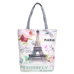 Printed Canvas Shoulder Bag