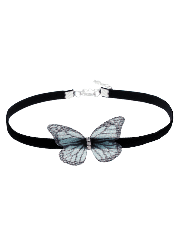 

Butterfly Embellished Choker Necklace, Black