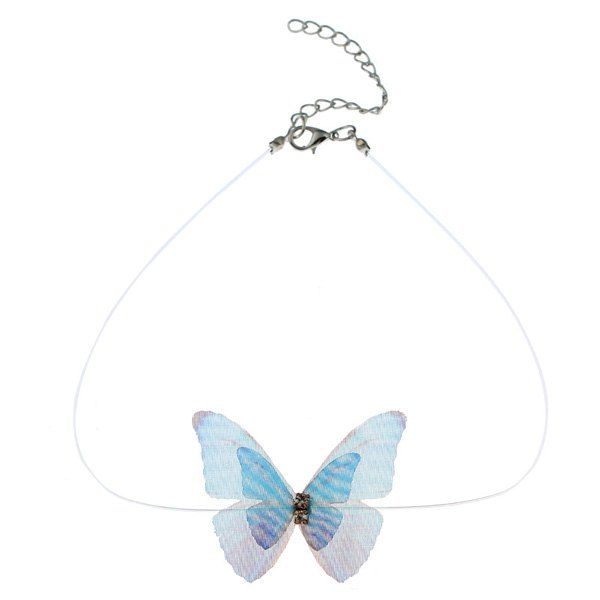 

Rhinestone Butterfly Mesh Choker Necklace, Colormix