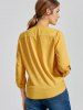 Blouse à encolure en V à fermeture à glissière à manches longues -  