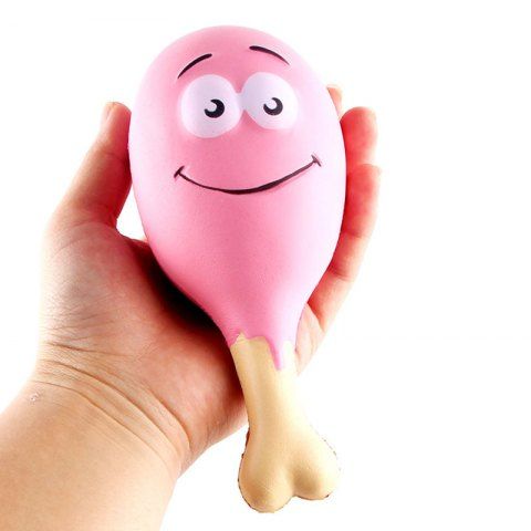 Pink Slow Rising Squishy Cartoon Chicken Leg Simulation Toy RoseGal.com