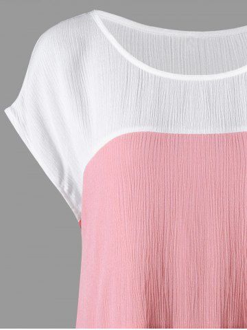 

Plus Size Crinkle Cap Sleeve Blouse, Colormix