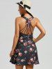 Strappy Floral Short Cut Out Dress -  