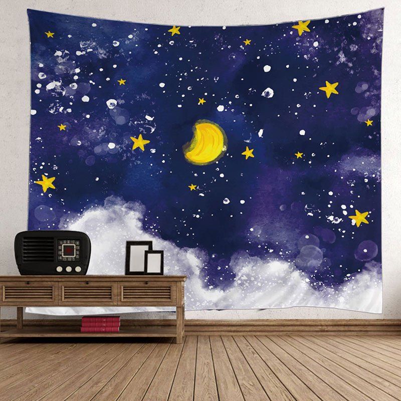 

Moon Star Oil Painting Wall Hanging Tapestry, Colorful