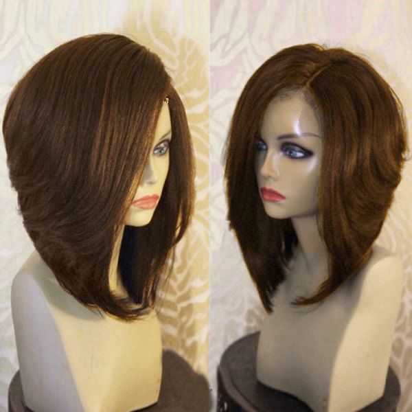 

Side Part Short Natural Straight Synthetic Wig, Light brown