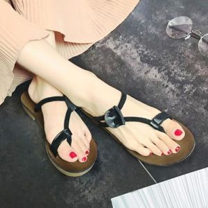 Flat Heel Toe Ring Slippers