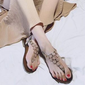 Flat Heel Flowers Elastic Sandals