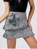 Ruffle Trim Checked Skirt -  