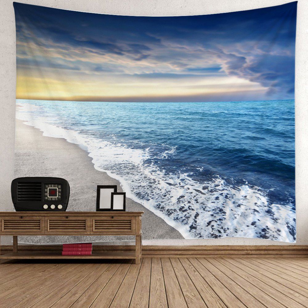 [29% OFF] Home Decor Beach Sunset Pattern Wall Art Tapestry | Rosegal