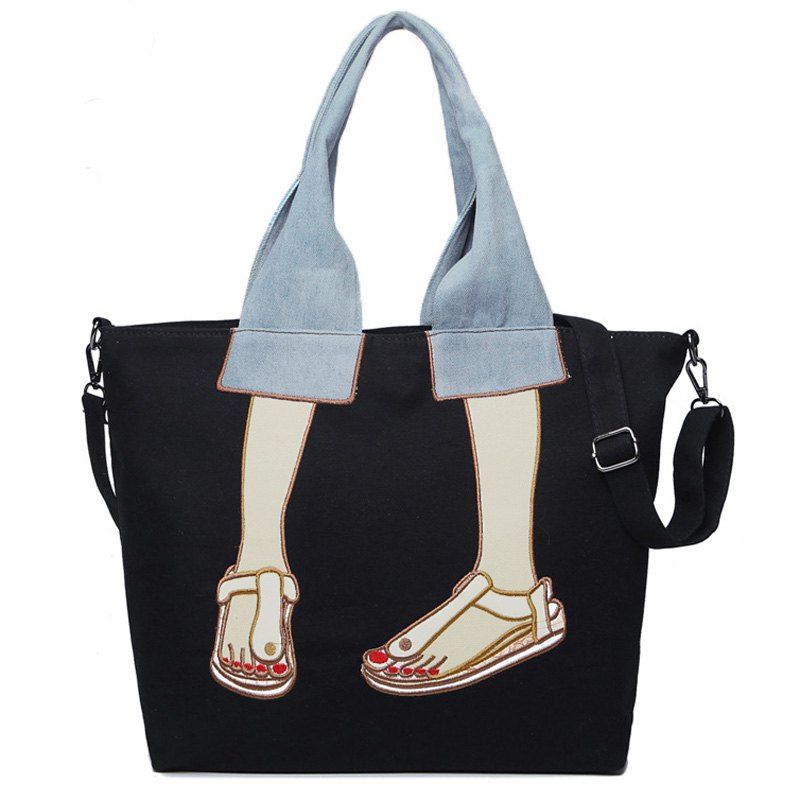 2018 Canvas Funny Embroidery Tote Bag Rosegal Latest Canvas Funny Embroidery Tote Bag