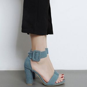 Ankle Strap Denim Vamp Sandals