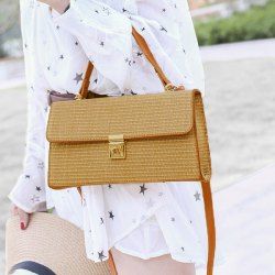 Woven Straw Cross Body Handbag