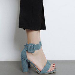 Ankle Strap Denim Vamp Sandals