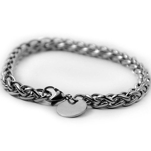 

Stainless Steel Round Link Bracelet, Silver