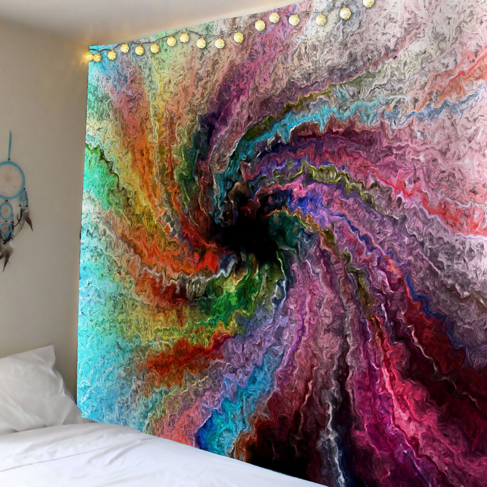 

Psychedelic Vortex Print Waterproof Wall Hanging Tapestry, Colorful