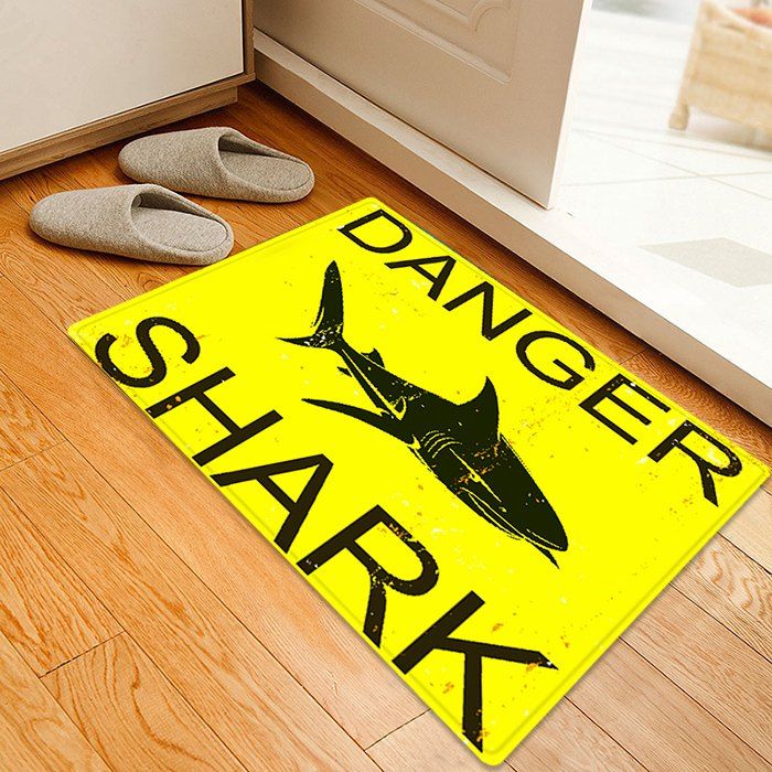 47 Off Danger Shark Pattern Anti Skid Water Absorption Area Rug Danger Shark Pattern Anti Skid Water Absorption Area Rug