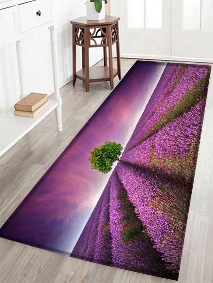[35 OFF] Lavender Pattern Antiskid Water Absorption Area Rug Rosegal