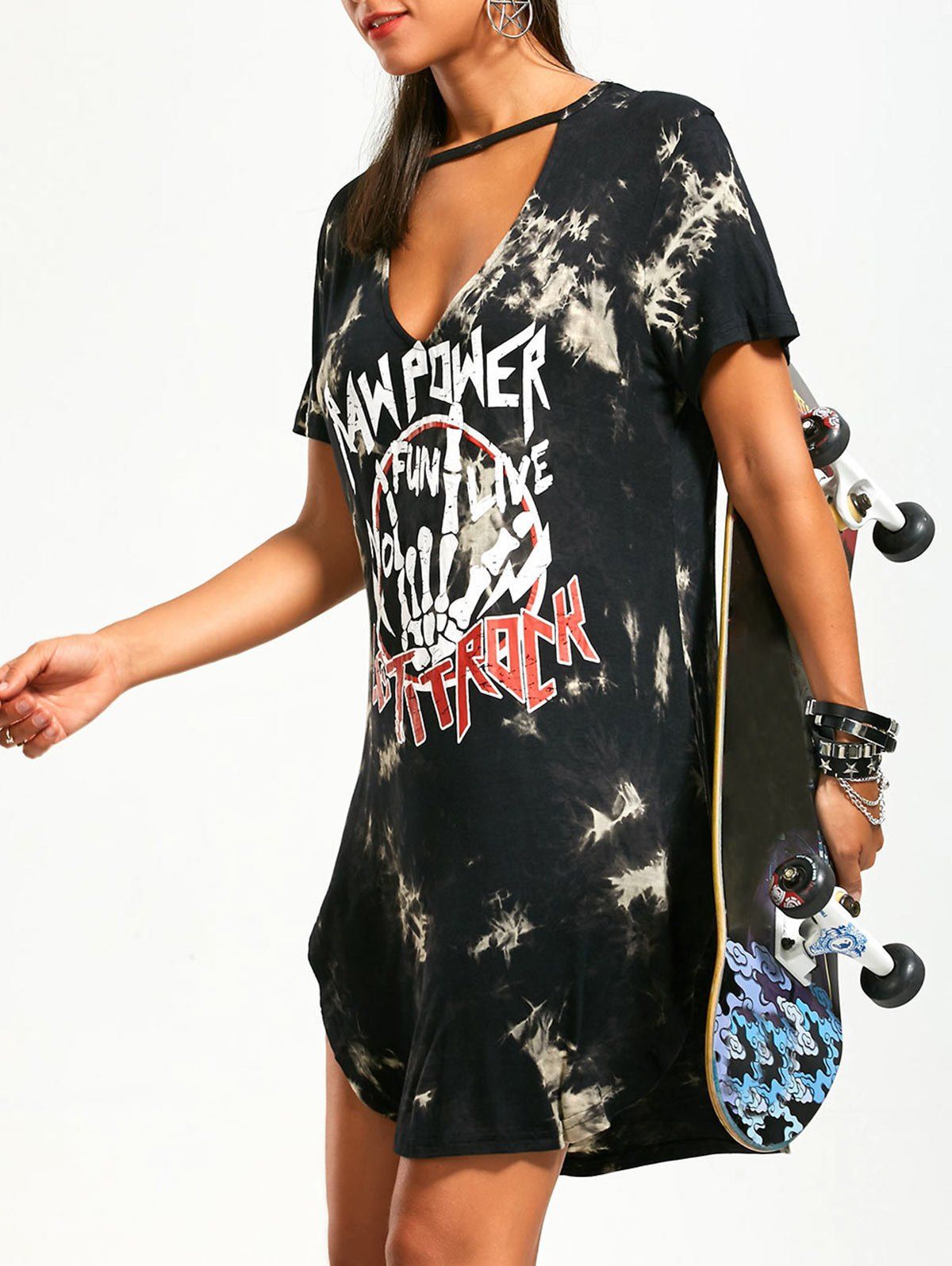 plunge t shirt dress