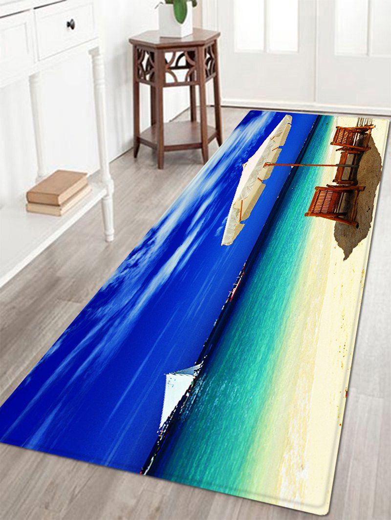 

Beach Holiday Sea Pattern Anti-skid Water Absorption Area Rug, Blue