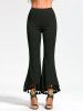 high rise flare black pants