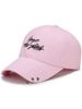 Letters Embroidery Double Metal Circle Baseball Cap -  