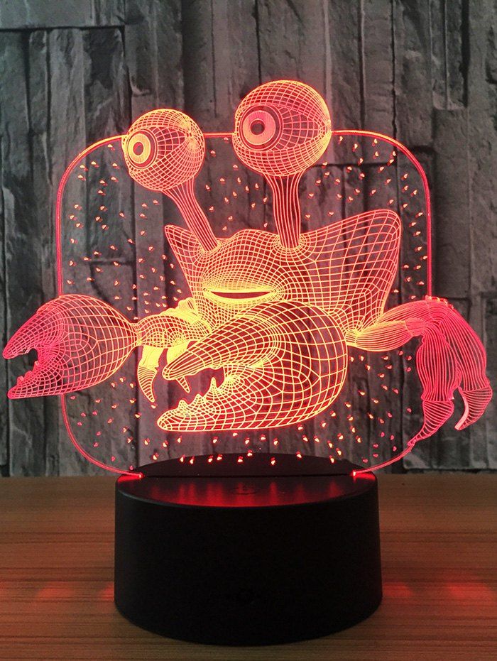 

Crab Color Changing LED 3D Visual Night Light, Transparent