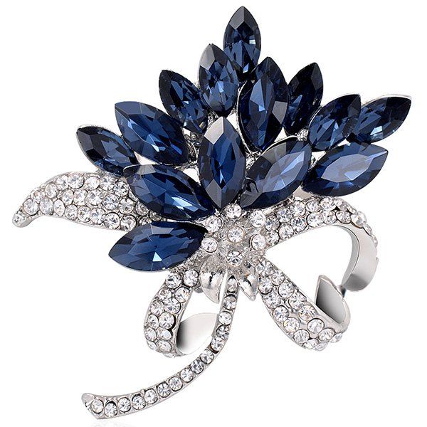 

Artificial Sapphire Flower Design Brooch, Blue