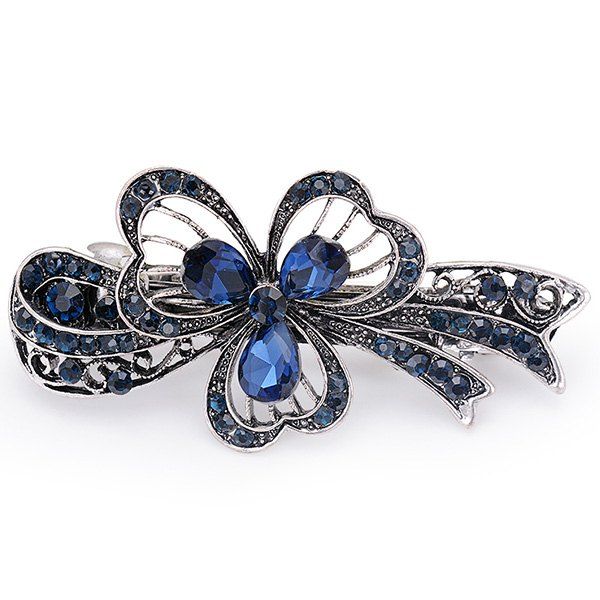 

Faux Sapphire Hollow Out Flower Barrette, Blue