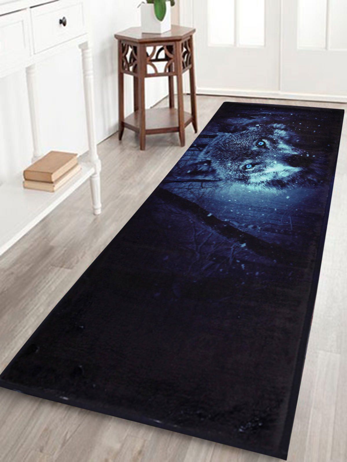 

Snow Wolf Slip Resistant Coral Fleece Area Rug, Midnight