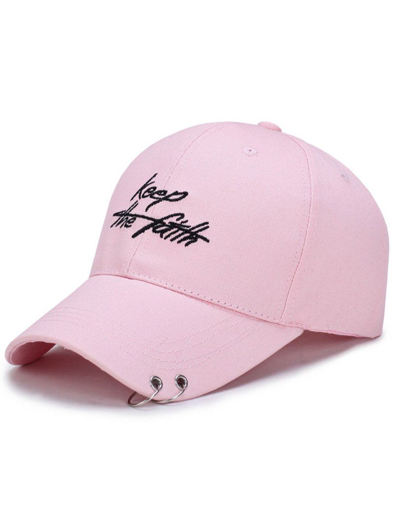Online Letters Embroidery Double Metal Circle Baseball Cap  