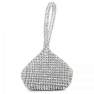 Geometric Shaped Rhinestone Evening Bag