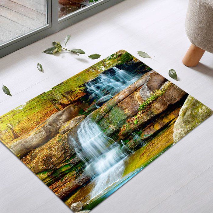 

Waterfall Scenery Pattern Anti-skid Water Absorption Area Rug, Colormix