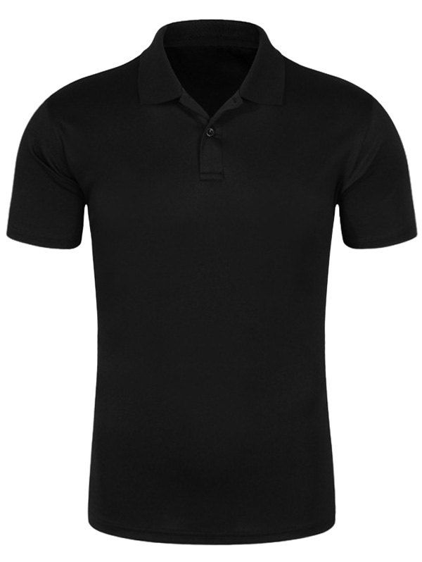 

Half Button Quick Dry Plain Polo Shirt, Black