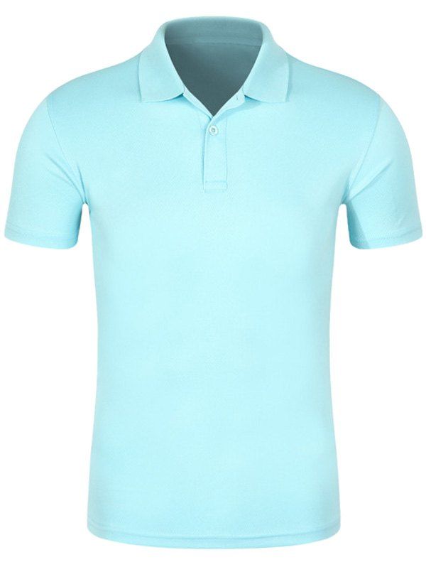 

Half Button Quick Dry Plain Polo Shirt, Lake blue