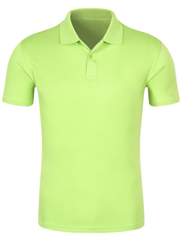 

Half Button Quick Dry Plain Polo Shirt, Apple green